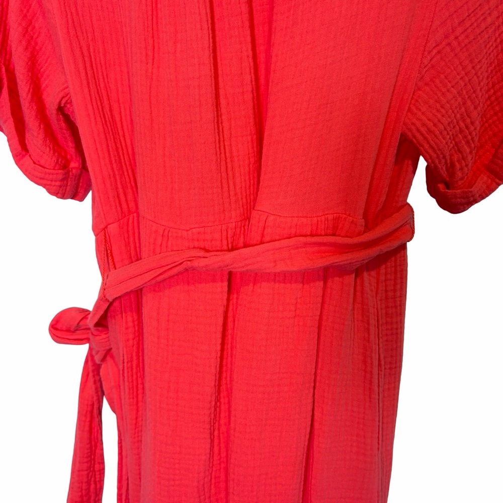 Johnnie-O Julie Button-Front Maxi Shirt Dress with Waist Tie, Size L - Picture 10 of 15